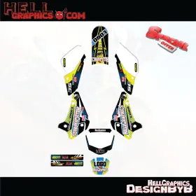74-BLBLAY HELL GRAPHICS Decals Stickers Bline Blackyellow Kit