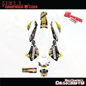 74-PSYW HELL GRAPHICS Paintstain Decals Stickers Kit DRZ125