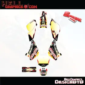 74-RT1R HELL GRAPHICS Decals Racing Team Kit DRZ125 Suzuki
