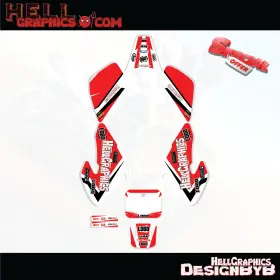 84-RT1WR HELL GRAPHICS Shroud Graphic Decals Sticker Race Kit