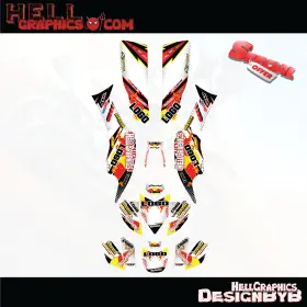 90-RB2 HELL GRAPHICS Decals Stickers Kit TRX400EX Trx Honda