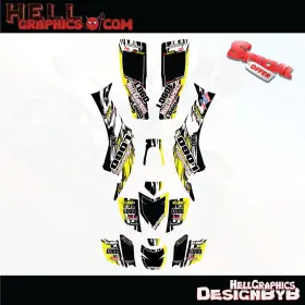 90-RT1BLA HELL GRAPHICS Graphic Decals Stickers Kit Trx Ex