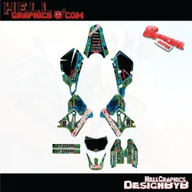 93-BLF HELL GRAPHICS Decals Frame Body Stickers Kit DRZ400SM