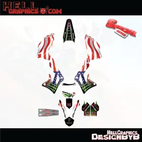 95-US HELL GRAPHICS Decals Stickers Kit KXF450 Kxf Kawasaki