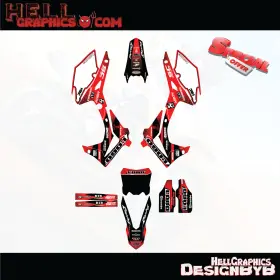 97-BLR HELL GRAPHICS Decals Sticker Kit CRF450R Crf Honda