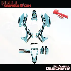 97-BLSG HELL GRAPHICS Decals Stickers Kit CRF450R Crf Honda