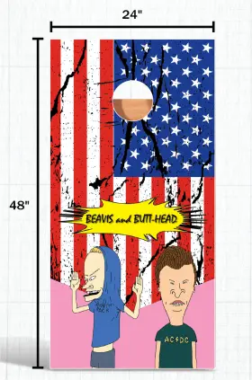 CO-03 HELL GRAPHICS Bevis Butthead Cornhole Board Wrap Decals