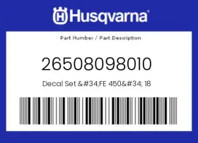 26508098010 HUSQVARNA Decal Set 450