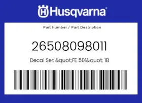26508098011 HUSQVARNA Decal Set