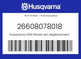 26608078018 HUSQVARNA Sticker Set Displacement