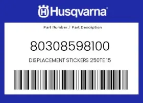 80308598100 HUSQVARNA Displacement Stickers 250TE