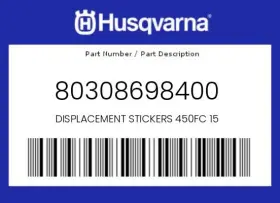 80308698400 HUSQVARNA Displacement Stickers