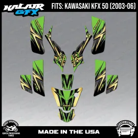 KFX50 KALAIRGFX Ka Srd Gol Parent Graphics Atv Shred Kit Kfx