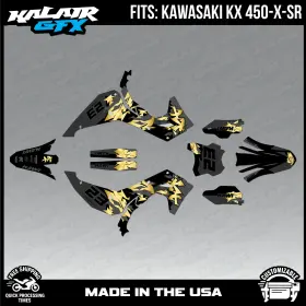 KALAIRGFX Ka Thb Gol Parent Graphics Throwback Kit KX450X