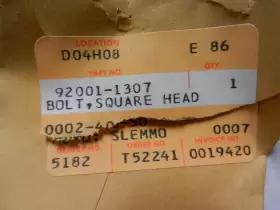 92001-1307 KAWASAKI Nos Square Head Bolt EX250 KZ550 #2