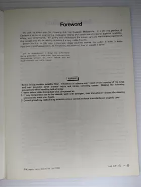 99920-1292-01 KAWASAKI Owners Manual Service #3