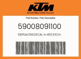 59008091100 KTM Displacem Decal