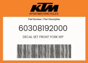 60308192000 KTM Decal Set Front Fork