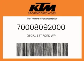 70008092000 KTM Decal Set Fork
