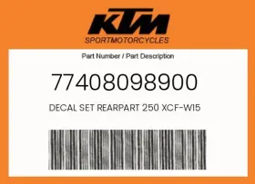 77408098900 KTM Decal Set Rearpart 250