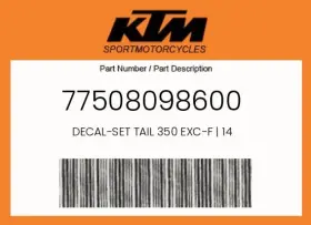 77508098600 KTM Decal Set Tail 350