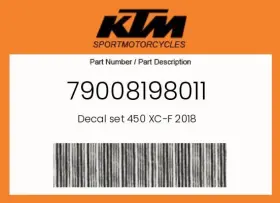 79008198011 KTM Decal Set Xc 450