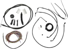 P0662-0375 LA CHOPPERS Braided Handlebar Brake Cable Line Kit