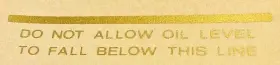 44-00168 MATCHLESS AJS Oil Level Fall Line Tank Sticker