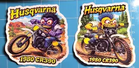 CR390 MONSTERS MACHINES Stickers Die Decals Husqvarna