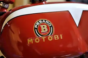 44-00247 MOTOBI Nos Pesaro Gas Tank Reverse Print Varnish