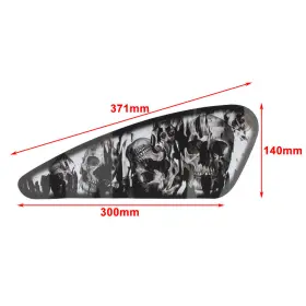 550724732324 MOTORSHOP 77US Fuel Gas Tank Decals Skull Motor #2