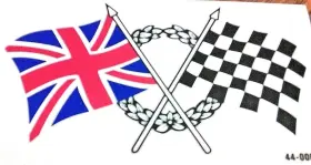 25101 NORTON Crossed British Flags Top Tank Sticker Atlas 650