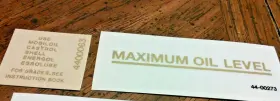 44-00063 NORTON MATCHLESS Oil Tank Stickers Maximum Level