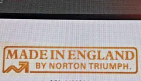60-4556 NORTON-VILLIERS-TRIUMPH Nvt Rear Fender Sticker Mkiii