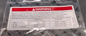 1G000403 PIAGGIO Tire Pressue Sticker