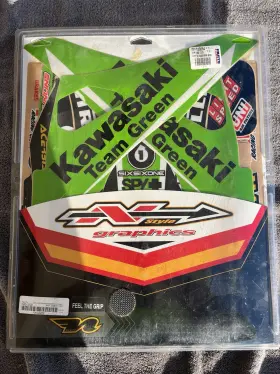 CTRDBKAW003GRN007 TEAM RACING GRAPHICS Decals Stickers KX250F