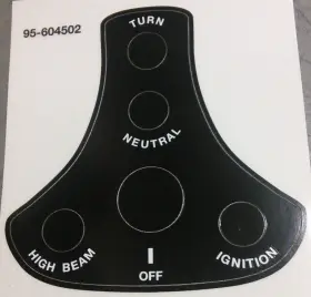 60-4502 TRIUMPH Ignition Switch Indicator Light Panel Decal