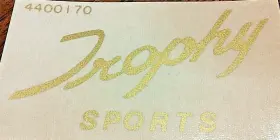 D1918 TRIUMPH Sports Script Top Tank Toolbox Panel Sticker