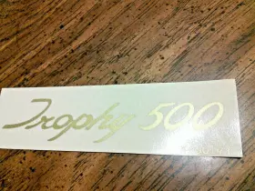 D676 TRIUMPH Script Top Tank Toolbox Panel Sticker 500 Trophy
