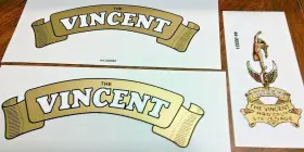 44-00331-1 VINCENT Scroll Gas Tank Steering Sticker Set 1000