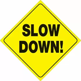 Voss Sd Yr Yellow Plastic Reflective Sign 12 Inch Slow Down #2