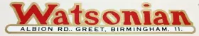 44-00235 WATSONIAN Sticker English Sidecar