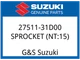 Suzuki OEM Part 27511-31D00 SPROCKET,ENGINE (NT:15)