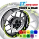 AA01 17 inch Wheel Rim Sticker Checkered For Kawasaki NINJA ZX-10R 04-20 18 19