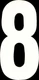 #8 6" Tall White "Extreme" Stick-On Race Numbers - 3 Pack Dirt Digits XT63W-8