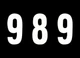 "#989" 7" Tall White "Extreme" Stick-On Race Numbers - 3 Pack Dirt Digits
