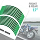 Dark Green 17 inch Tape Stripe Rim Stickers C02B For Honda CBR650R 19-20