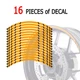 For Honda CB 919 Hornet 900 02-07 Wheel Edge Rim Stickers 17 inch S06B Orange