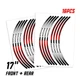 Red RUSH2 Wheel Sticker 17 inch Rim For Kawasaki Ninja ZX6R 17 18 19 20 21