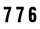 "#776" 7" Tall Black "Extreme" Stick-On Race Numbers - 3 Pack Dirt Digits